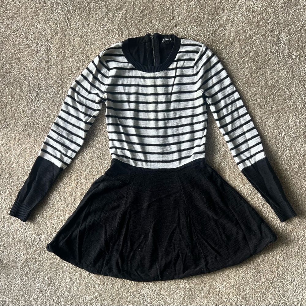 express Striped Black and White Dress